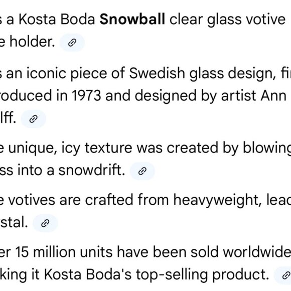 Set of 3 Kosta Boda Snowball Votive Candle Holders  SHIPS FREE
